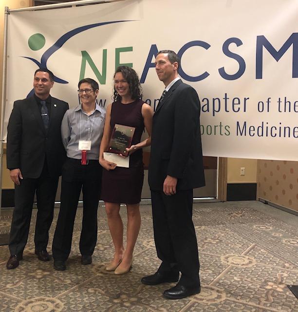 In addition, Springfield College Exercise Physiology master's student Dina Pitsas won the New Investigator Award, a $2,500 scholarship awarded to a junior scientist in the fields of sports medicine and/or exercise physiology, who receives support for potential scientific excellence. 