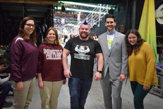 Springfield College graduate Rob Kearney '13, G'15 was recognized with the Heroes Among Us Award on Friday, Feb.7 at the Boston Celtics Pride Night Celebration at TD Garden in Boston. 