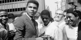 New England Public Media and Springfield College will present a discussion about Muhammad Ali’s legacy of social change, on Wednesday, November 3 at 6:30 p.m. on Zoom. The event is part of Springfield College’s “Courageous Conversation Series,” and is related to Muhammad Ali, the PBS film series by Ken Burns.