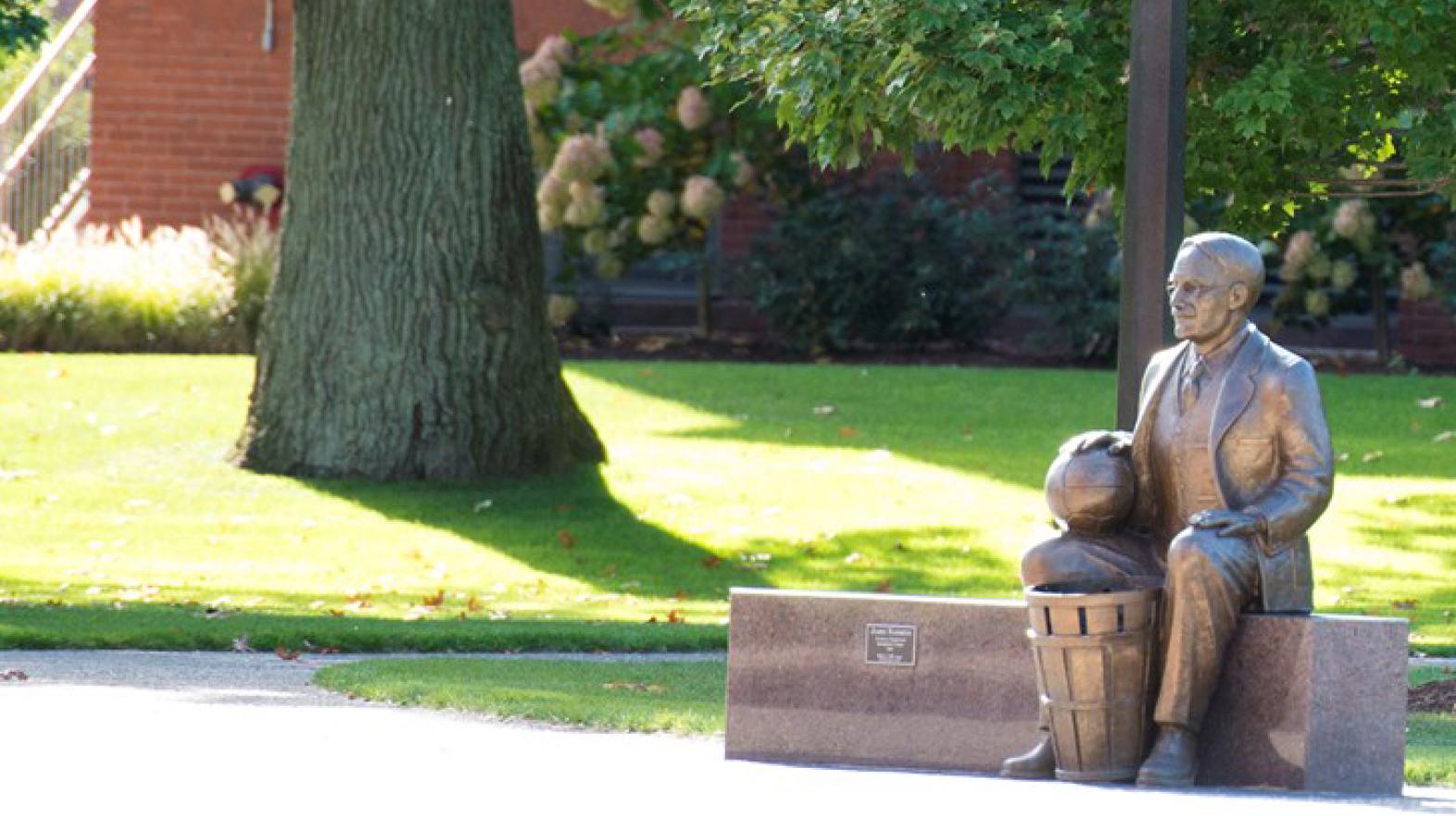 Statue of James Naismith at Springfield College