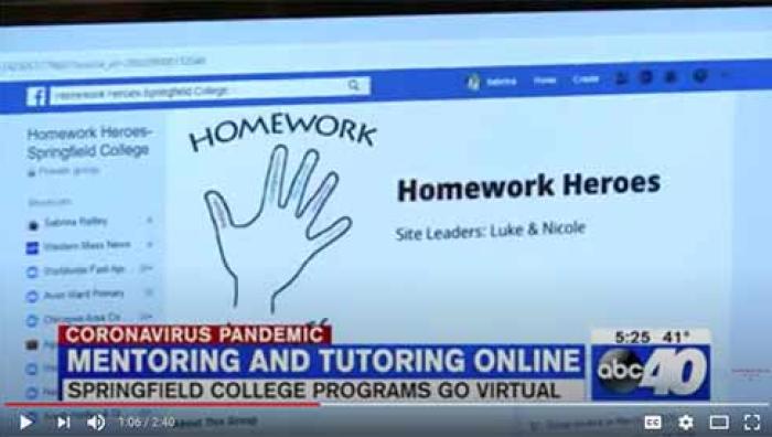 On Tuesday, April 21, the Springfield College Homework Heroes and Middle School Mentors Programs were featured on WesternMass News showcasing the College's efforts to assist local youth.