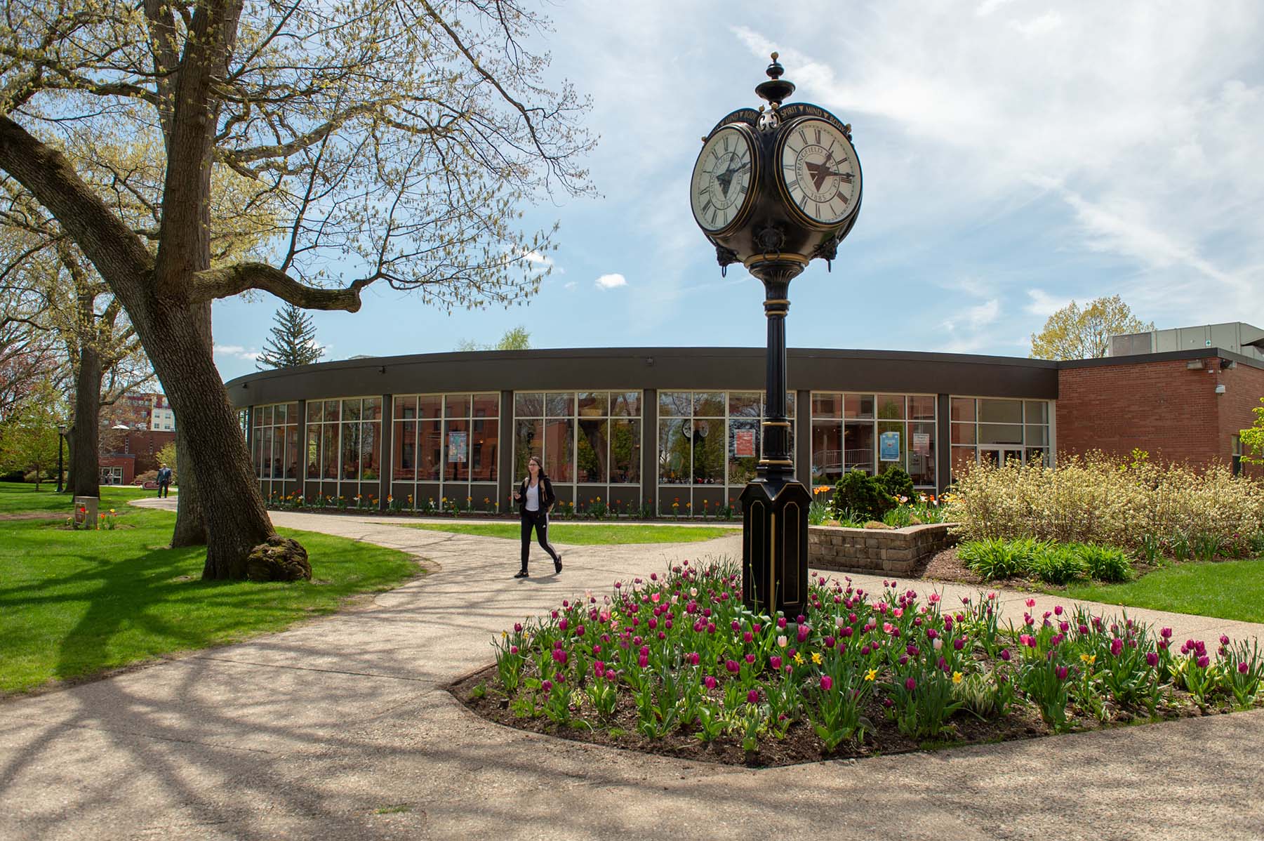 Campus view with clock