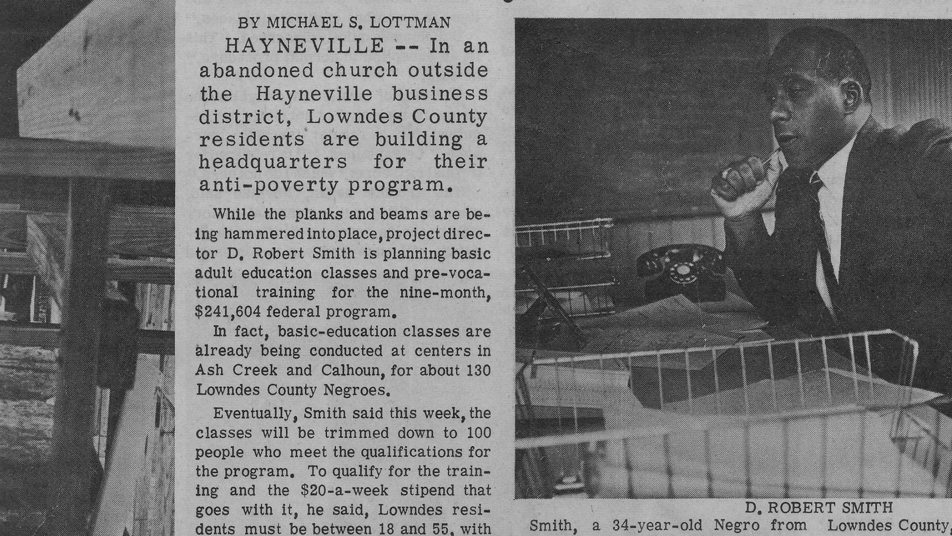 Newspaper clipping of Dan Smith