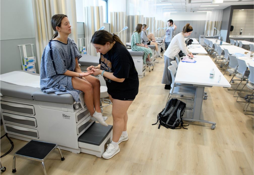 PA students working in lab