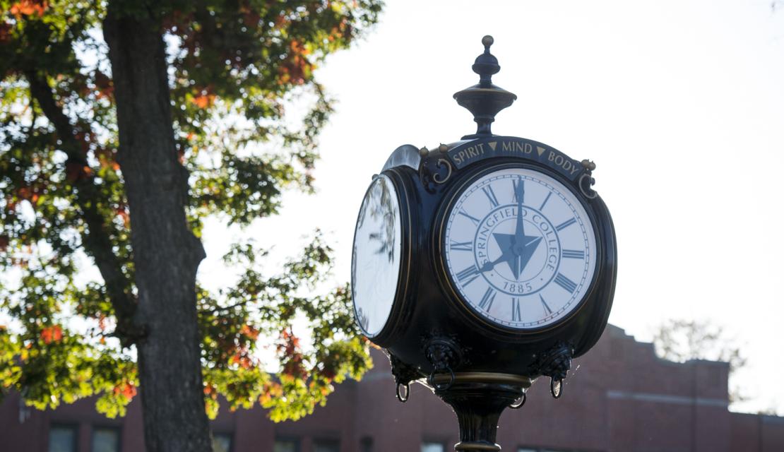 Clock on the Springfield College green