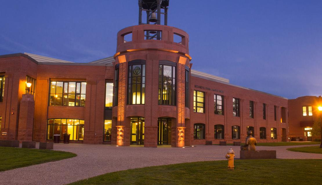 Flynn Campus Union at twilight