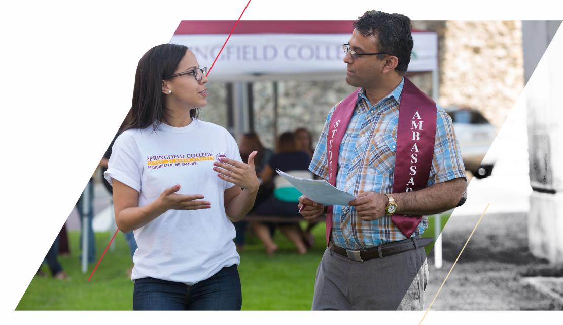 PCS Student Ambassador with a prospective student