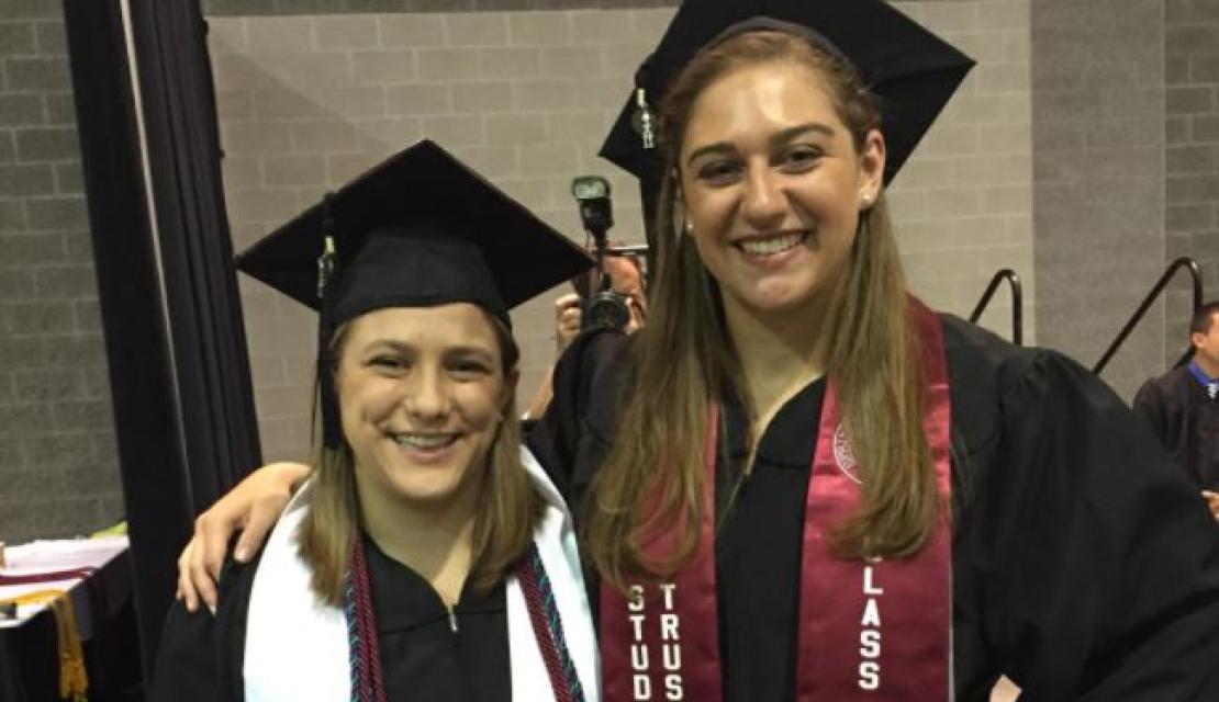 Moira Billings and friend at graduation. 