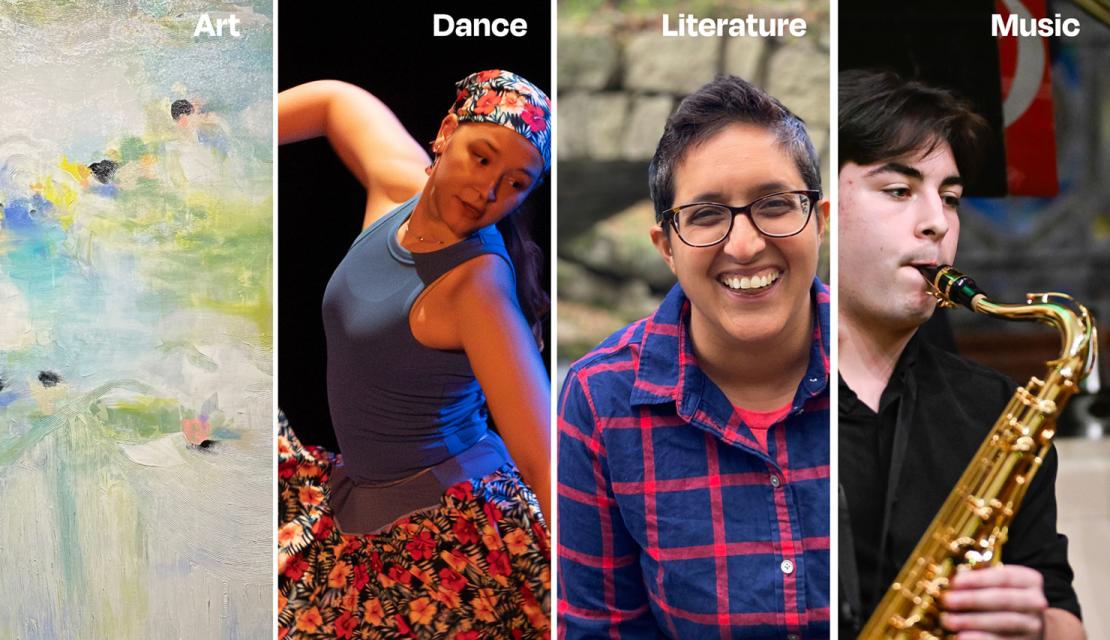 Spring 2025 Simpson Event montage featuring art dance literary and music images