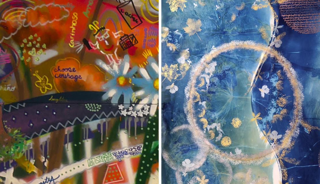 two pieces of art side by side