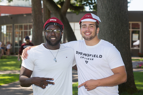 two male first year students