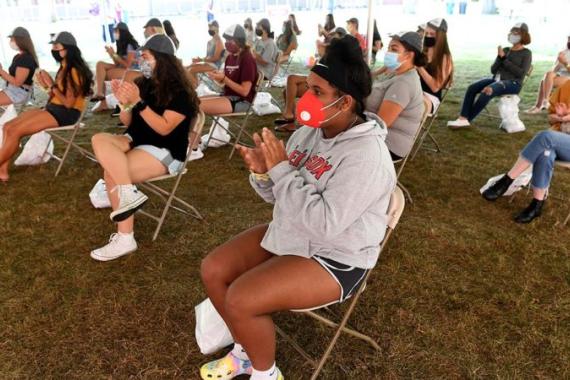 students at convocation, August 31, 2020