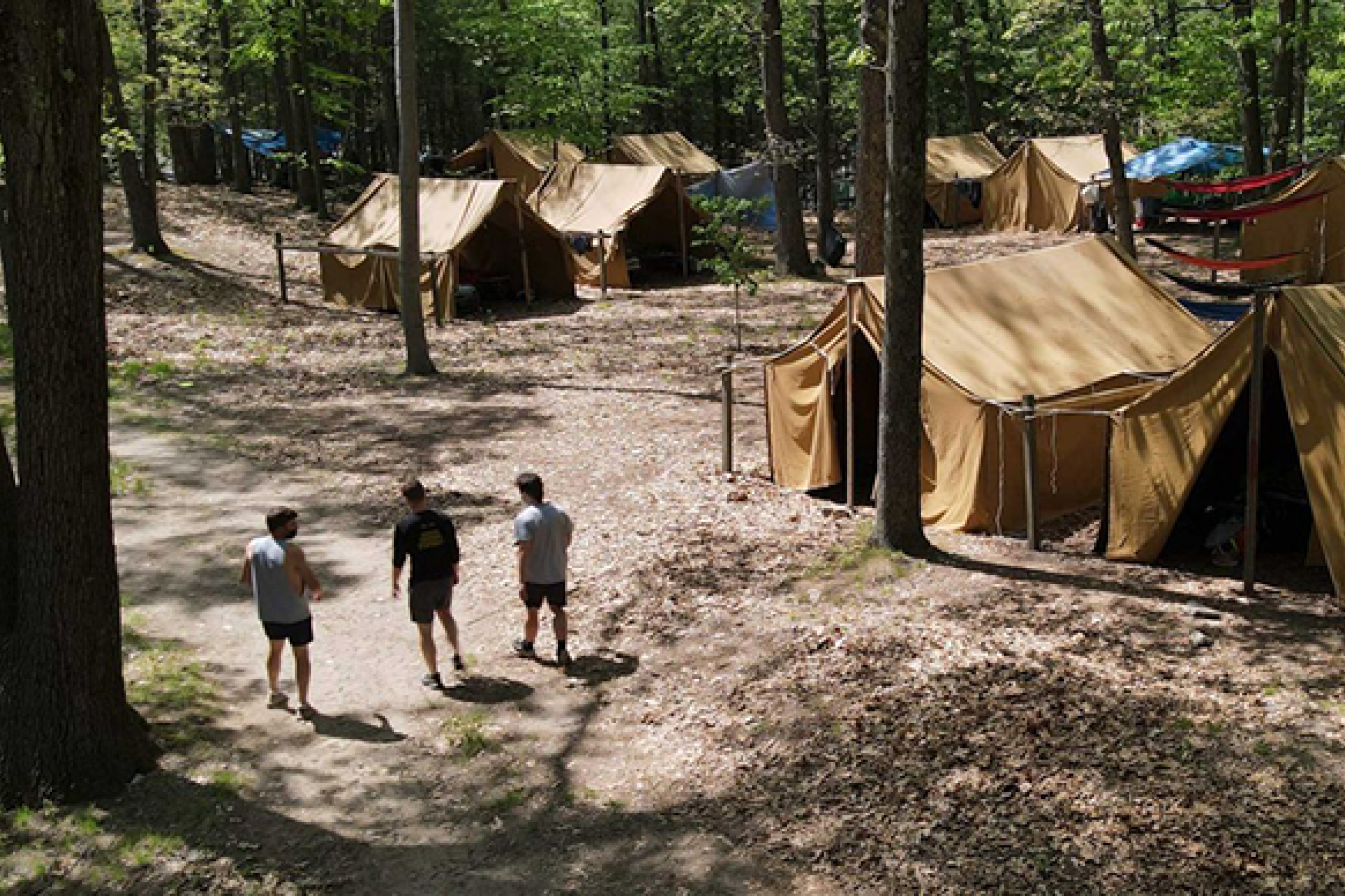 Outdoor Pursuits tents at East Campus