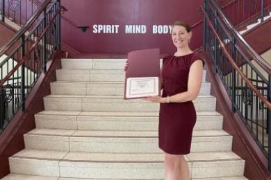 alumna Jennifer L. Stoskus '08, G'09, PT, DPT, AVPT, NCS, realized she had a strong passion to become a Physical Therapist.