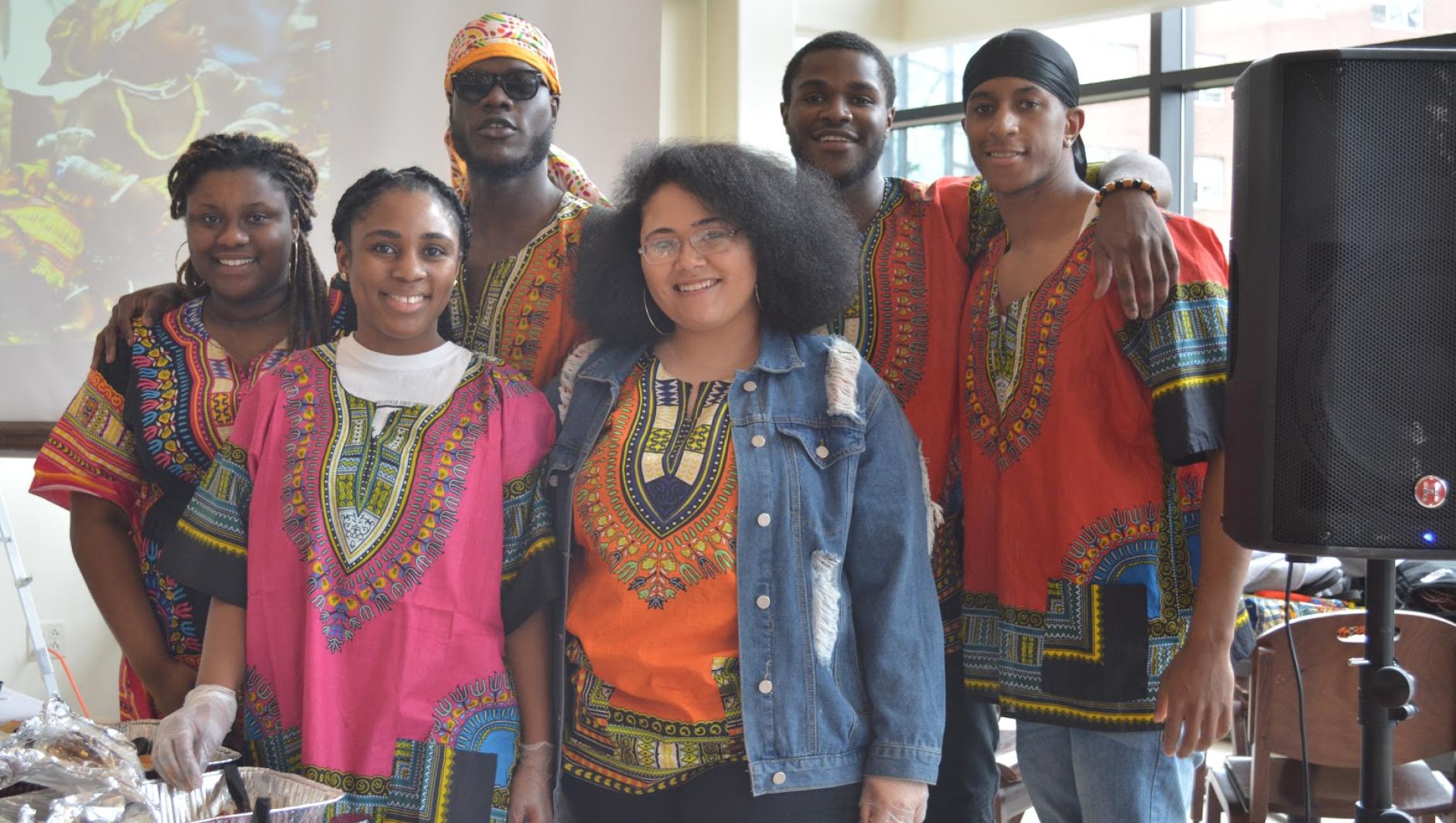 A group of students celebrate African Cultural Day