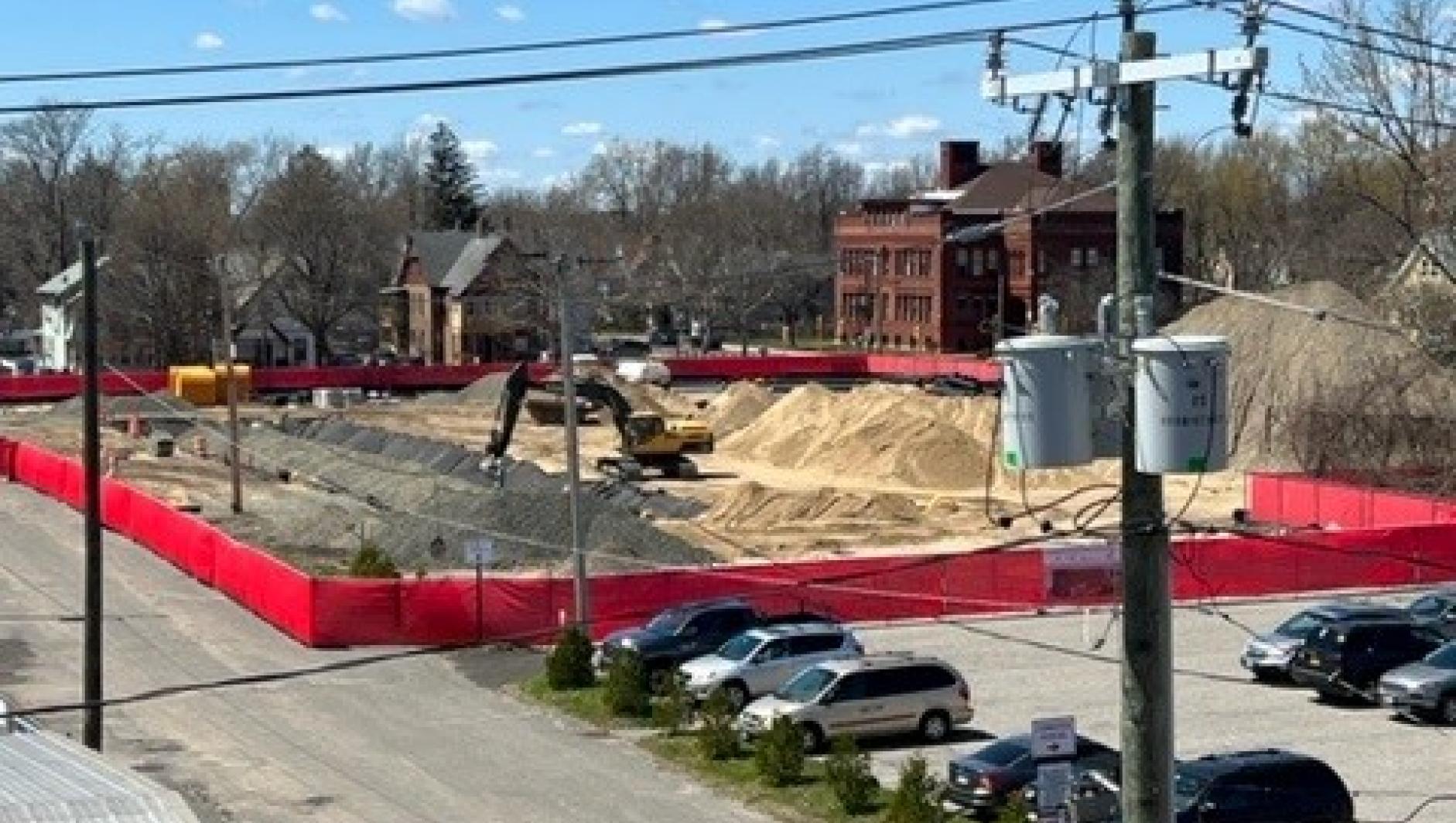 Image showcasing construction of the new health sciences center at springfield college