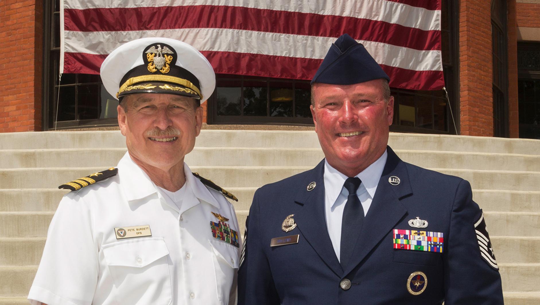 two male veterans in uniform