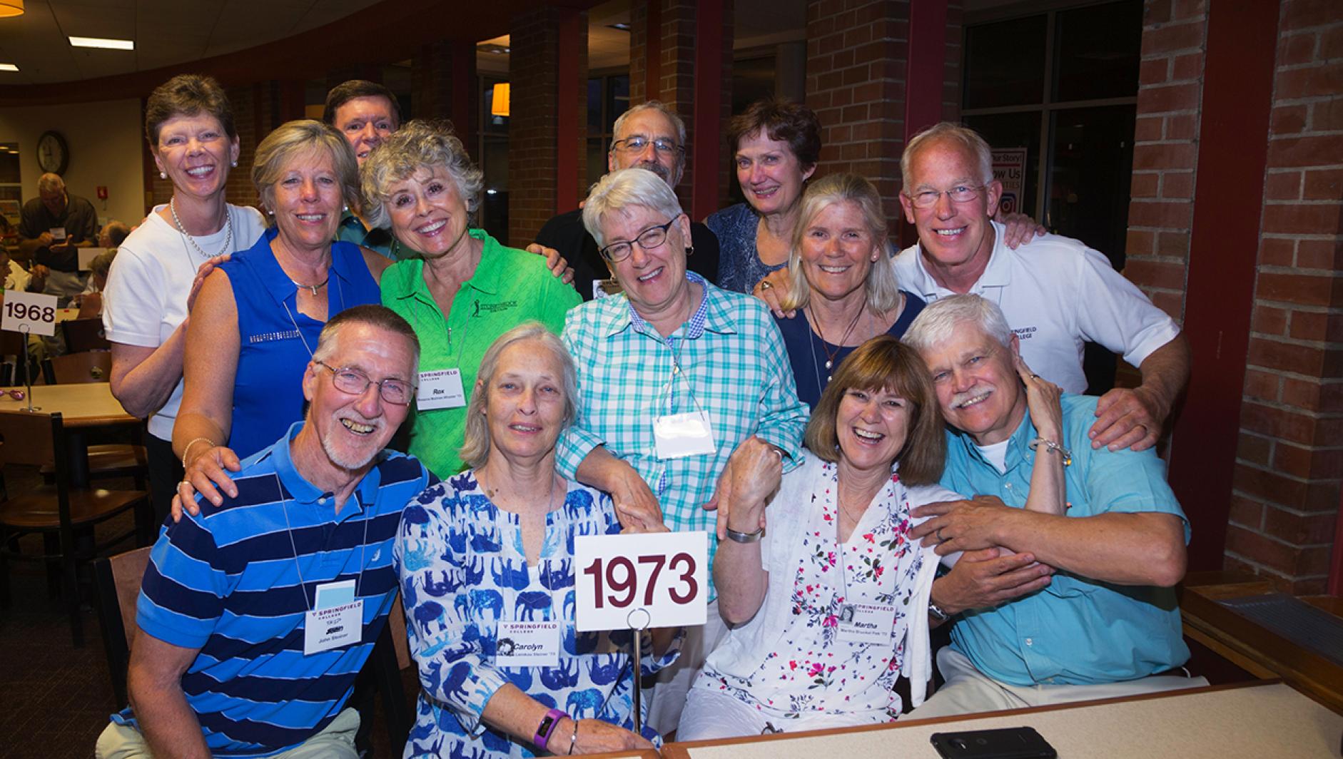 a large group of members of the Class of 1973