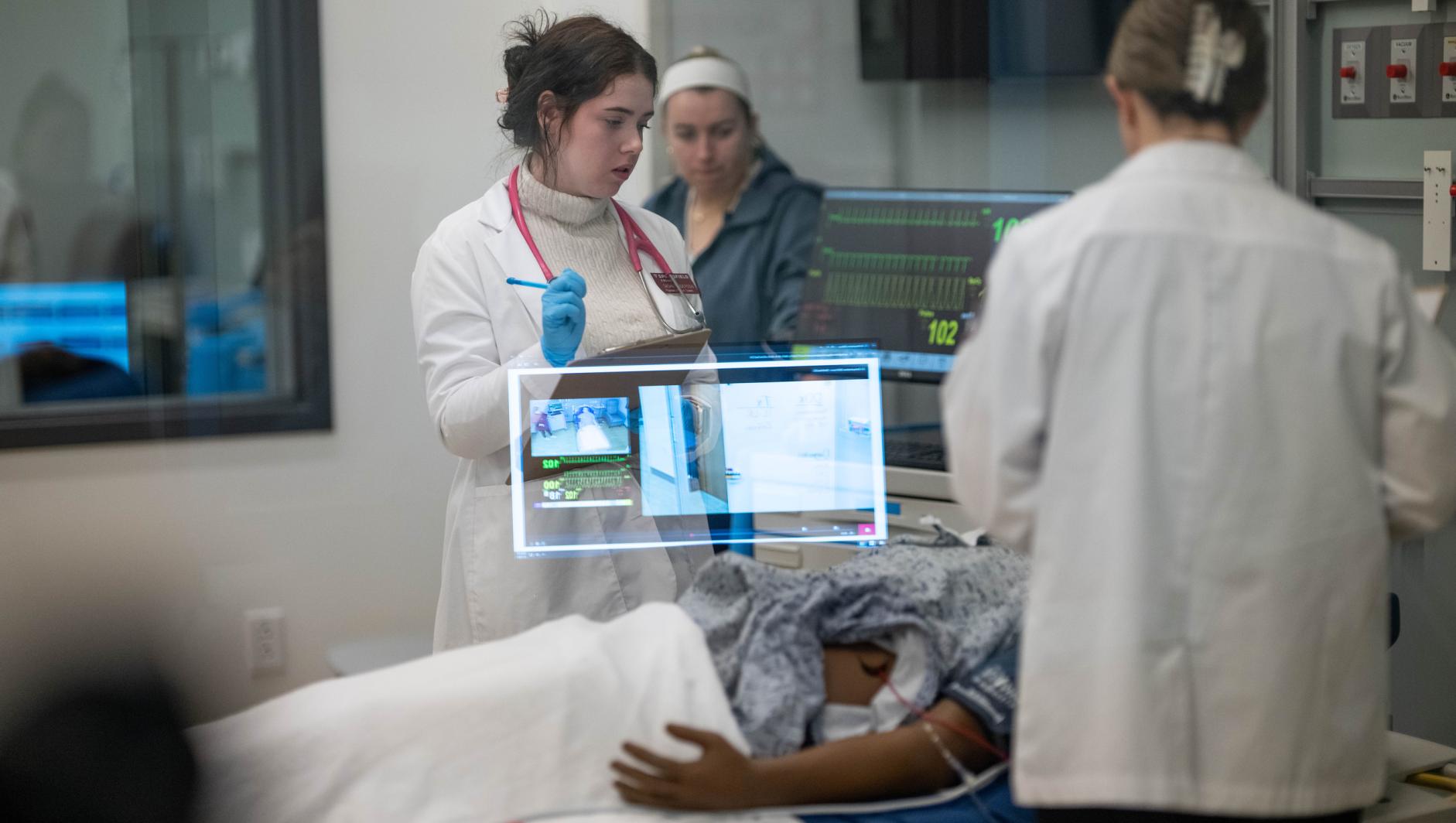 Springfield College Physician Assistant Studies students train in a state-of-art simulated medical center inside the Health Sciences Center on Thursday, February 1, 2024.