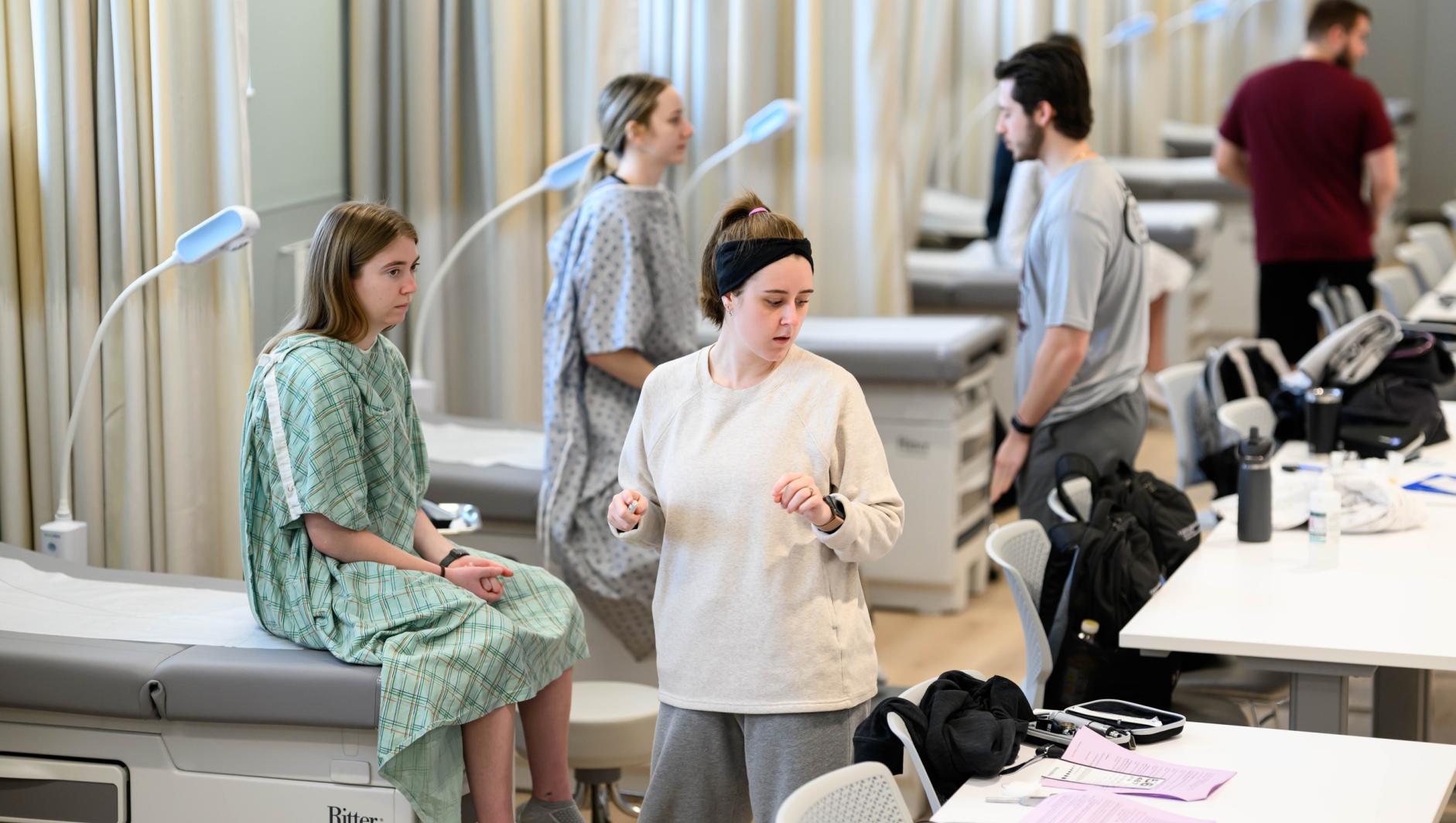 Springfield College Physician Assistant Studies students train in a state-of-art physical exam and history lab inside the Health Sciences Center on Friday, February 2, 2024.