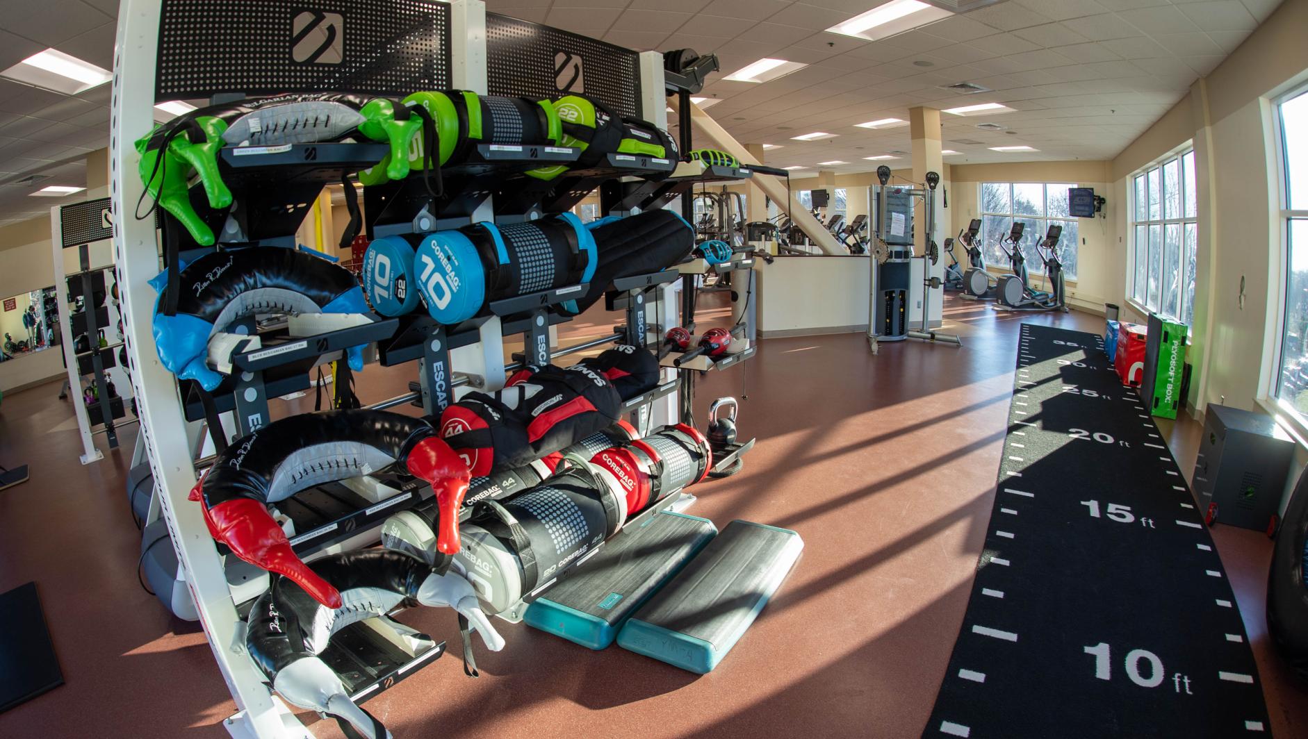 Exercise equipment inside the Springfield College Wellness Center on Tuesday, January 4, 2021.