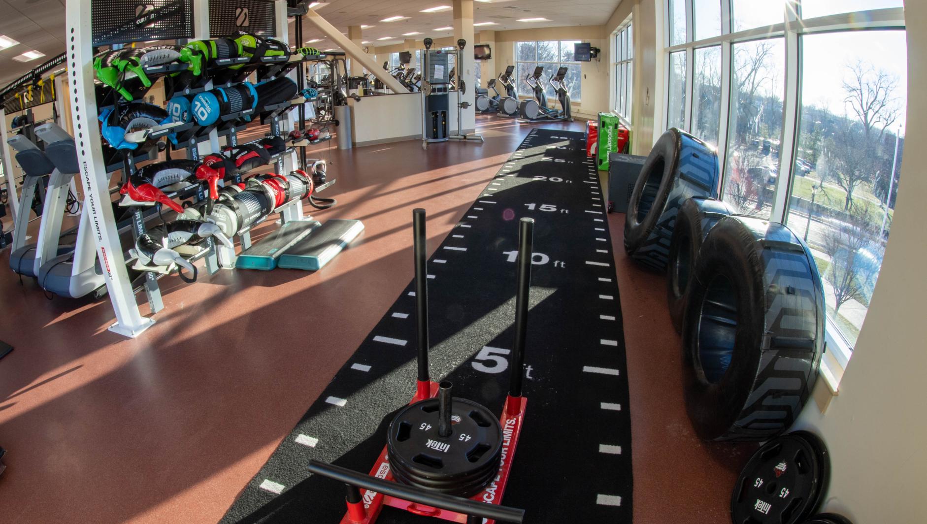 Exercise equipment inside the Springfield College Wellness Center on Tuesday, January 4, 2021.