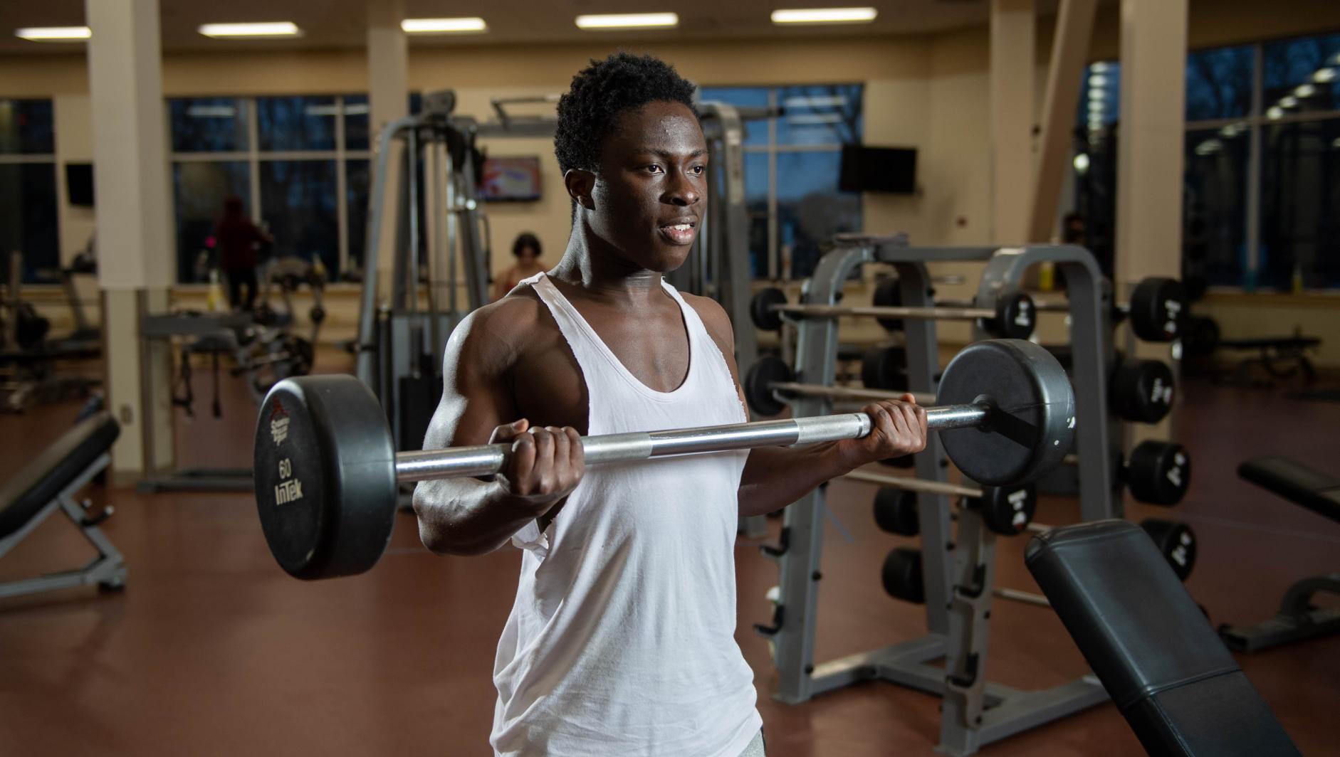 Springfield College students workout at the Wellness Center on Thursday, March 10, 2022.