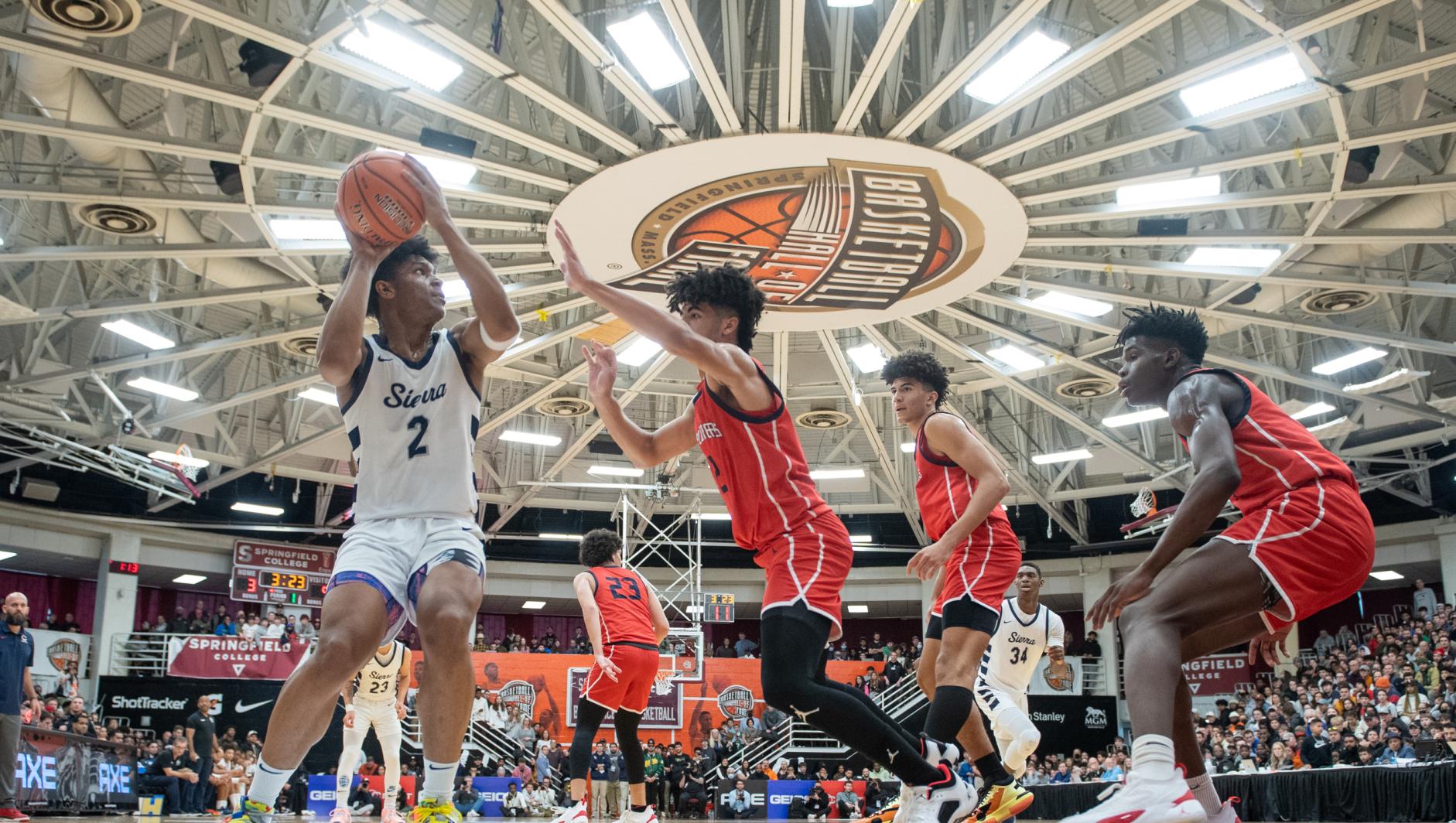 Students playing basketball at hoophall