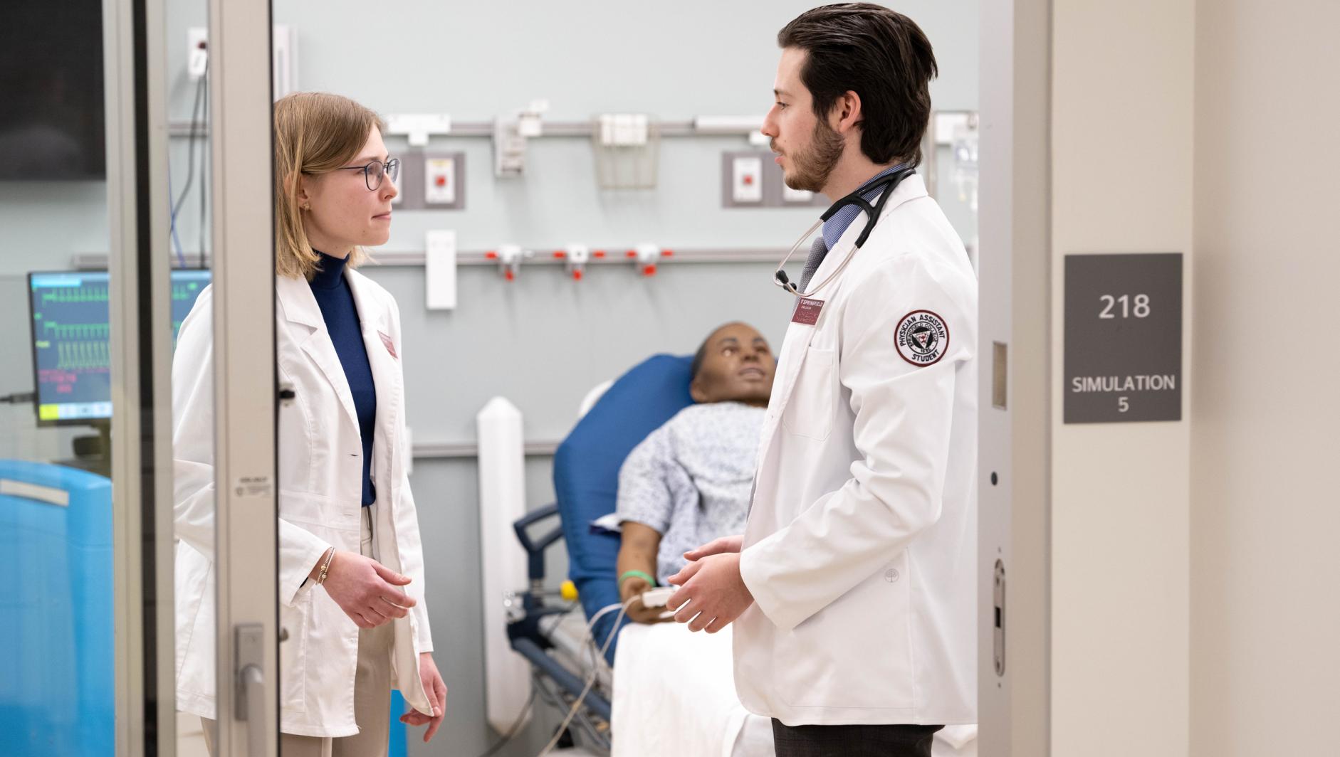 Springfield College Physician Assistant Studies students train in a state-of-art simulated medical center inside the Health Sciences Center on Thursday, February 1, 2024.