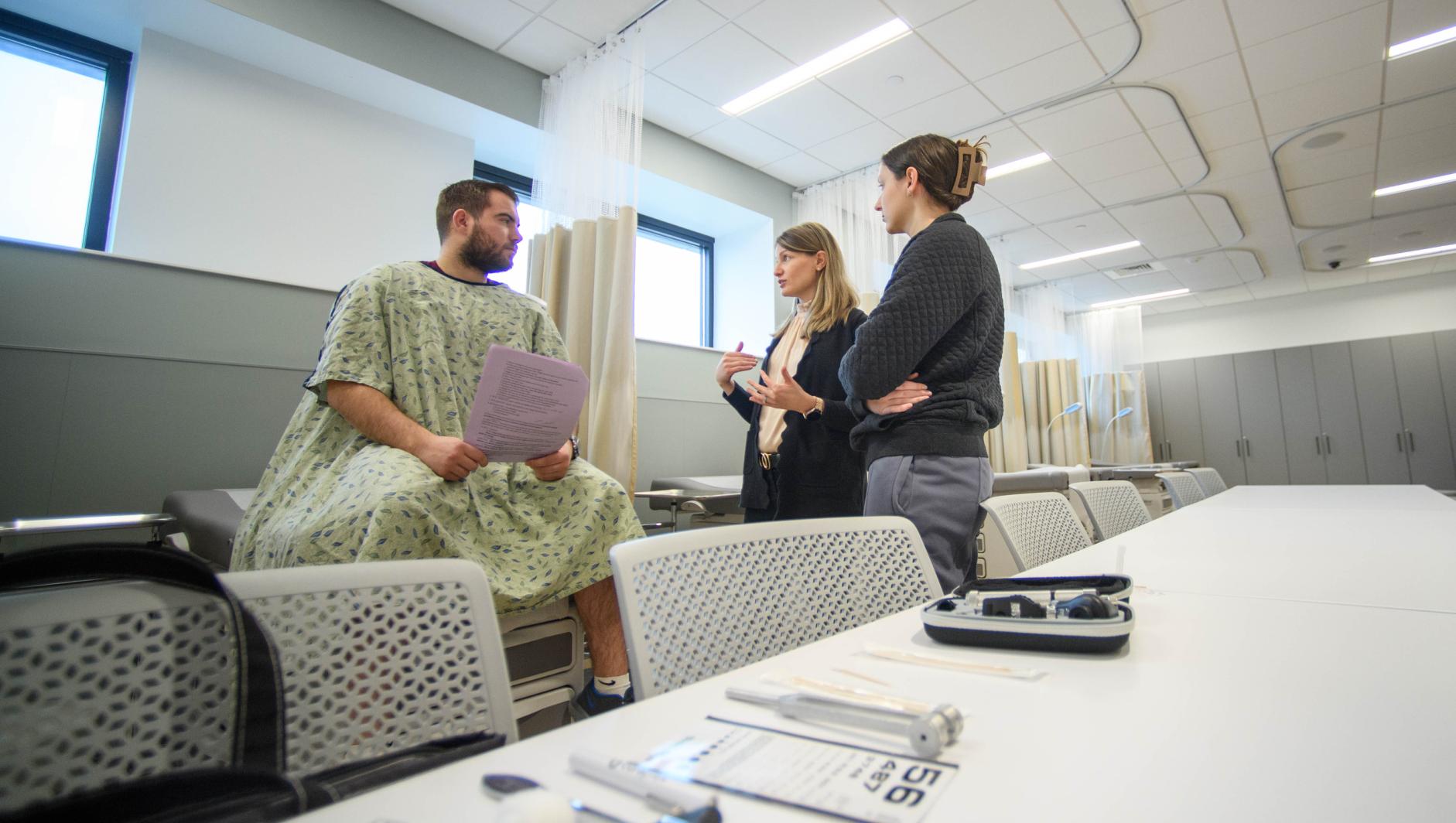 Springfield College Physician Assistant Studies students train in a state-of-art physical exam and history lab inside the Health Sciences Center on Friday, February 2, 2024.