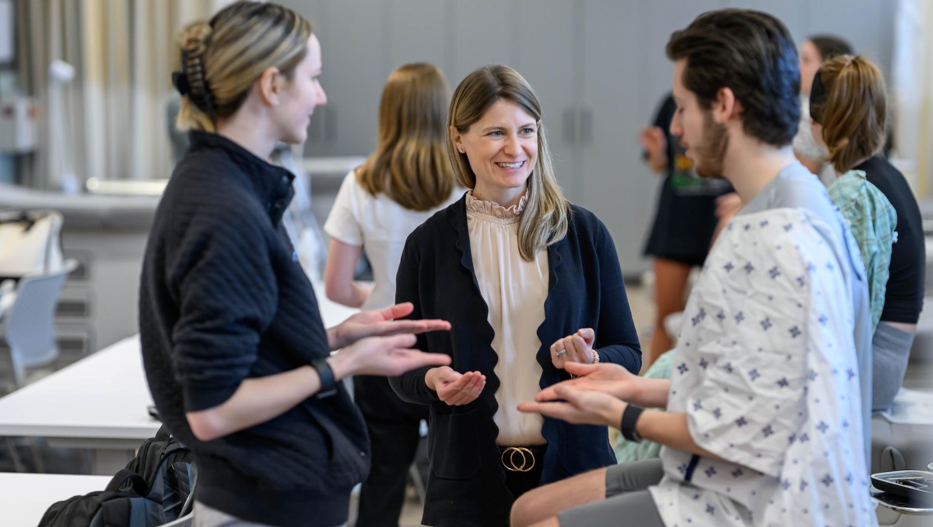 Springfield College Physician Assistant Studies students train in a state-of-art physical exam and history lab inside the Health Sciences Center on Friday, February 2, 2024.