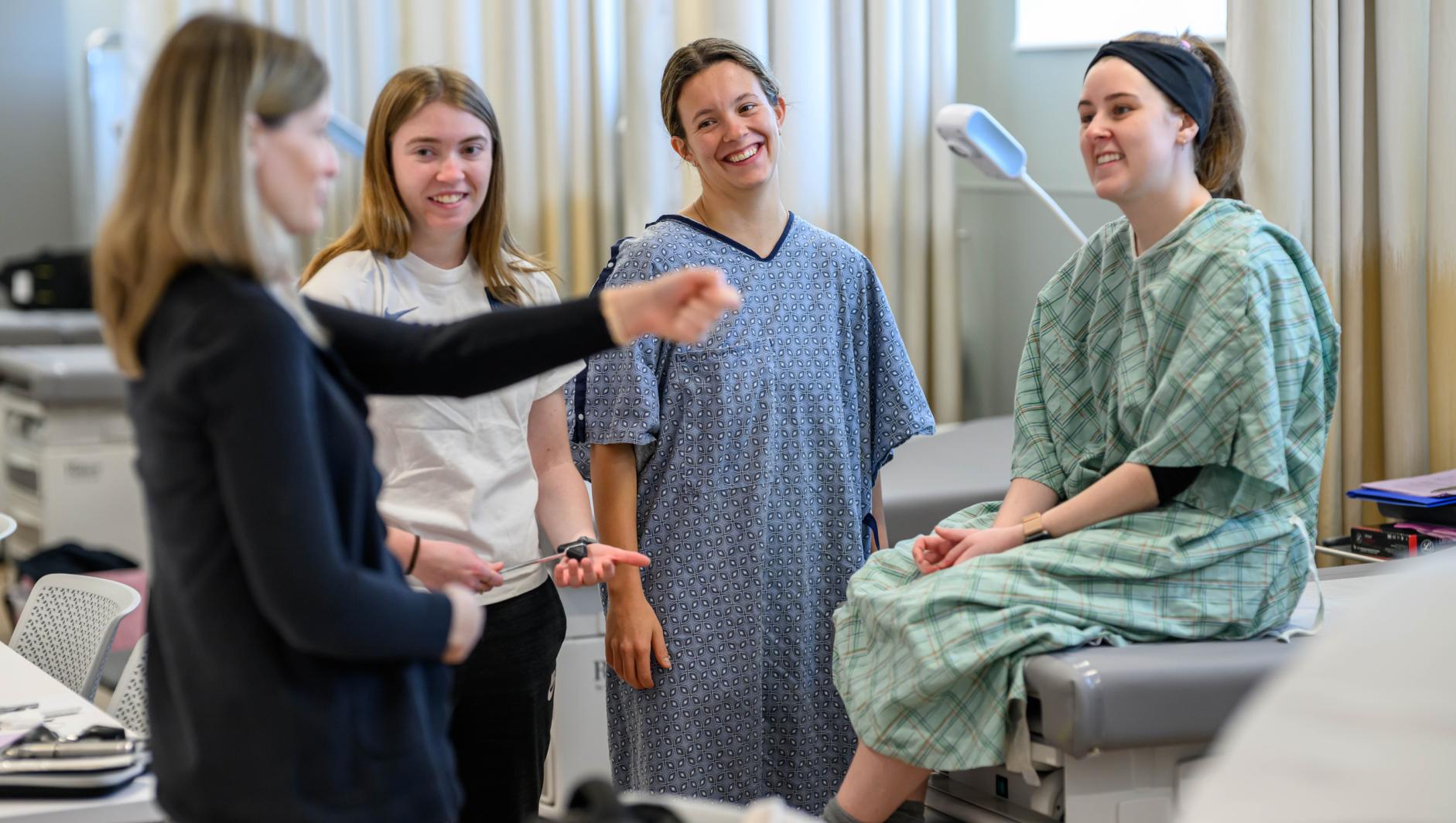 Springfield College Physician Assistant Studies students train in a state-of-art physical exam and history lab inside the Health Sciences Center on Friday, February 2, 2024.