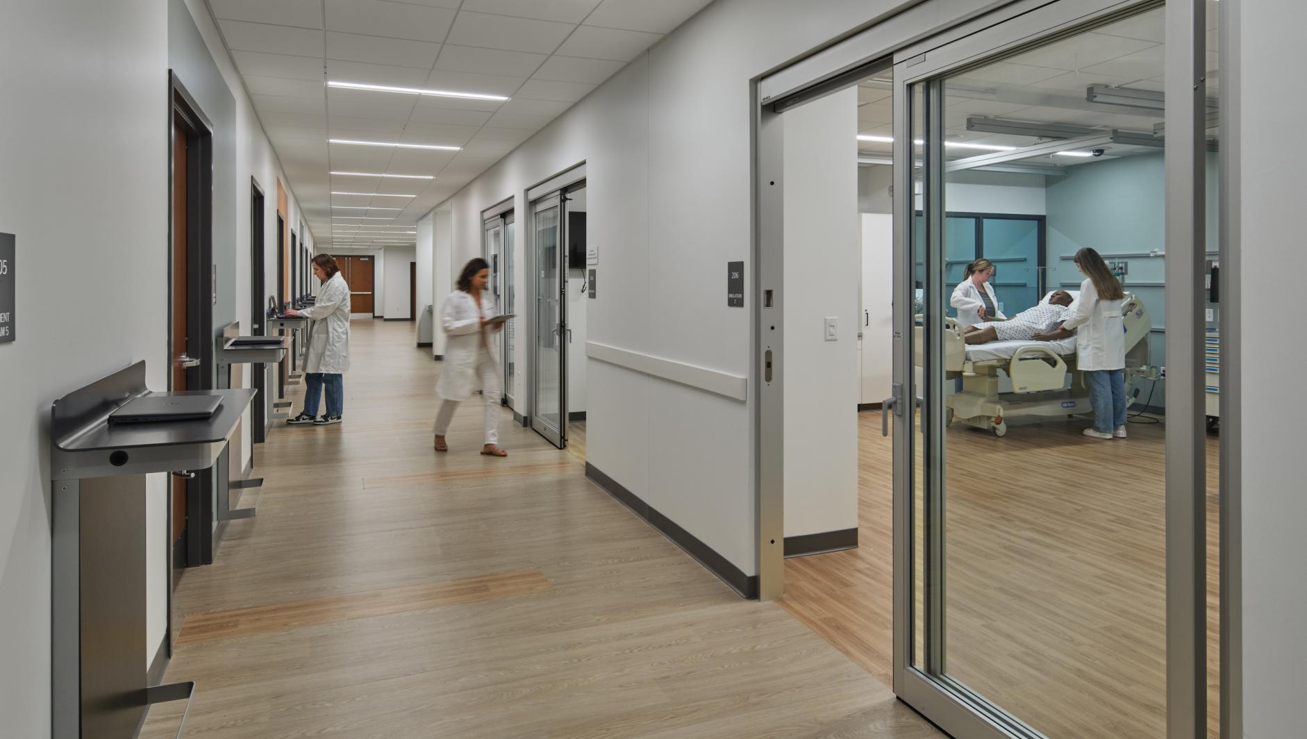 simulation center hallway