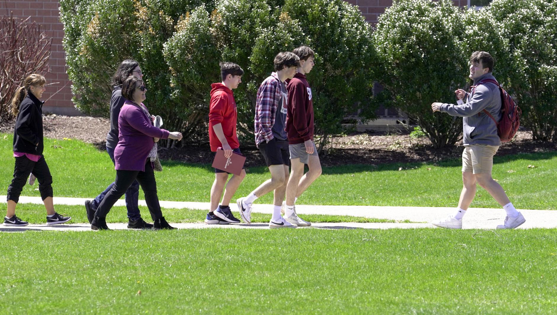 Student Ambassadors welcome prospective students to an Undergraduate Open House on Sunday, October 29, 2023.