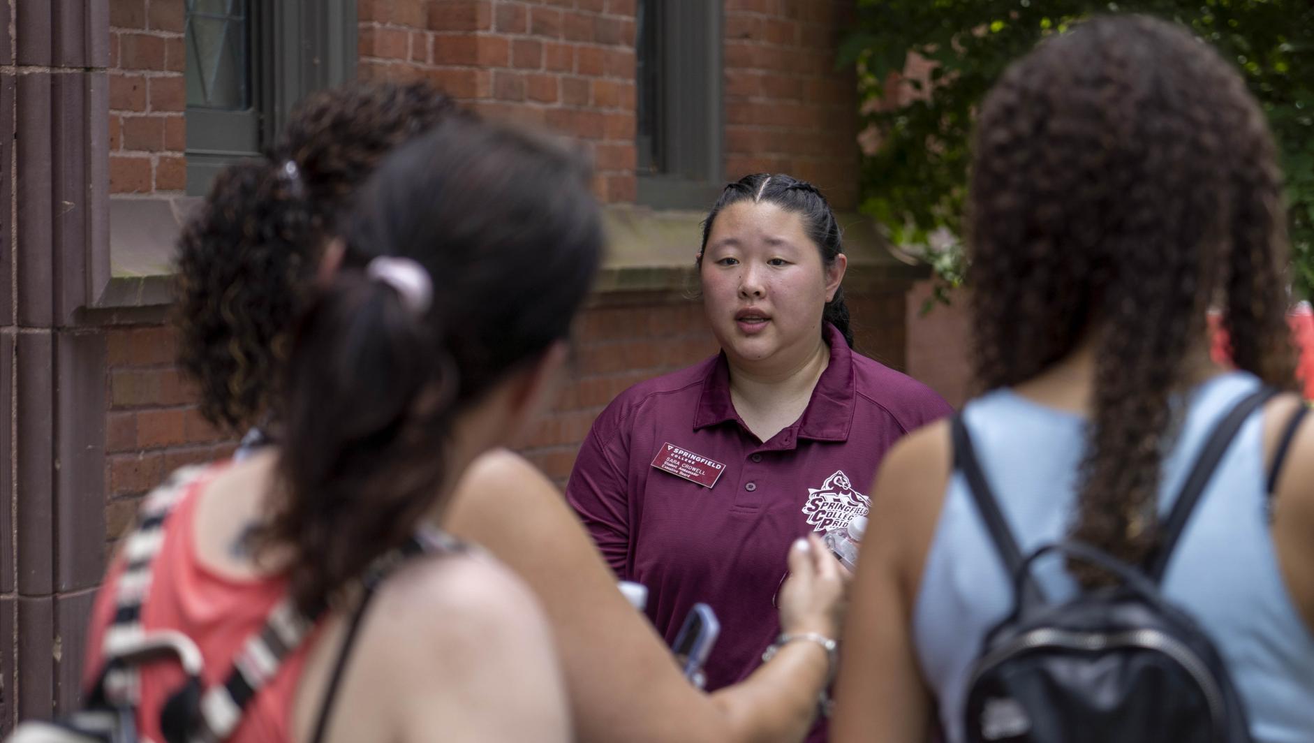 Student Ambassadors welcome prospective students to an Undergraduate Open House on Sunday, October 29, 2023.