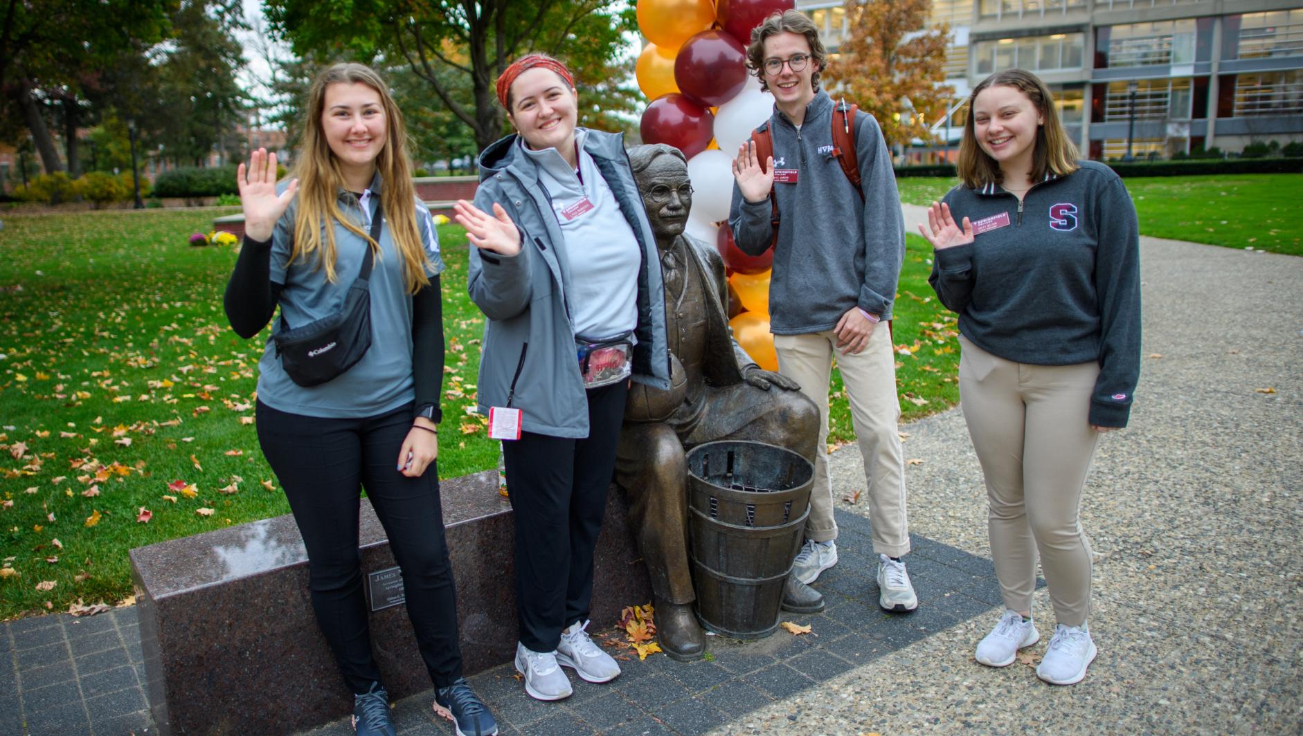 Student Ambassadors welcome prospective students to an Undergraduate Open House on Sunday, October 29, 2023.