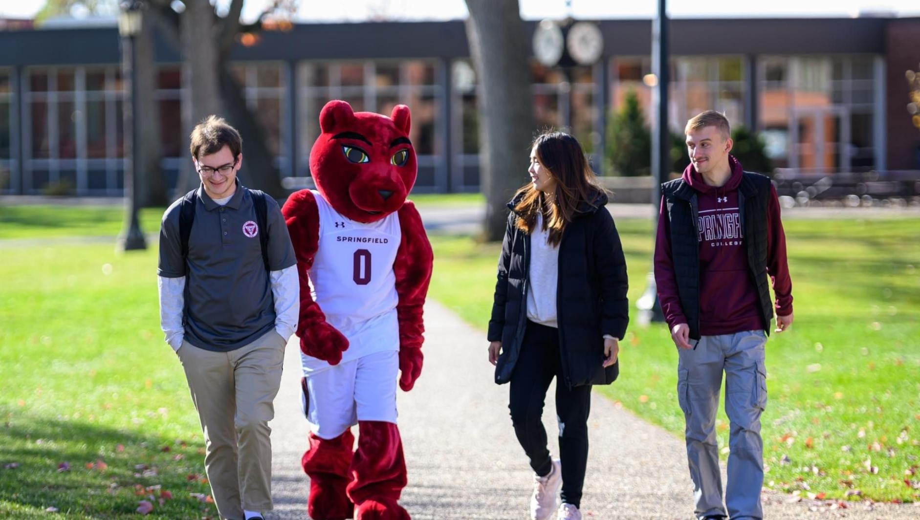 Pan walking on campus