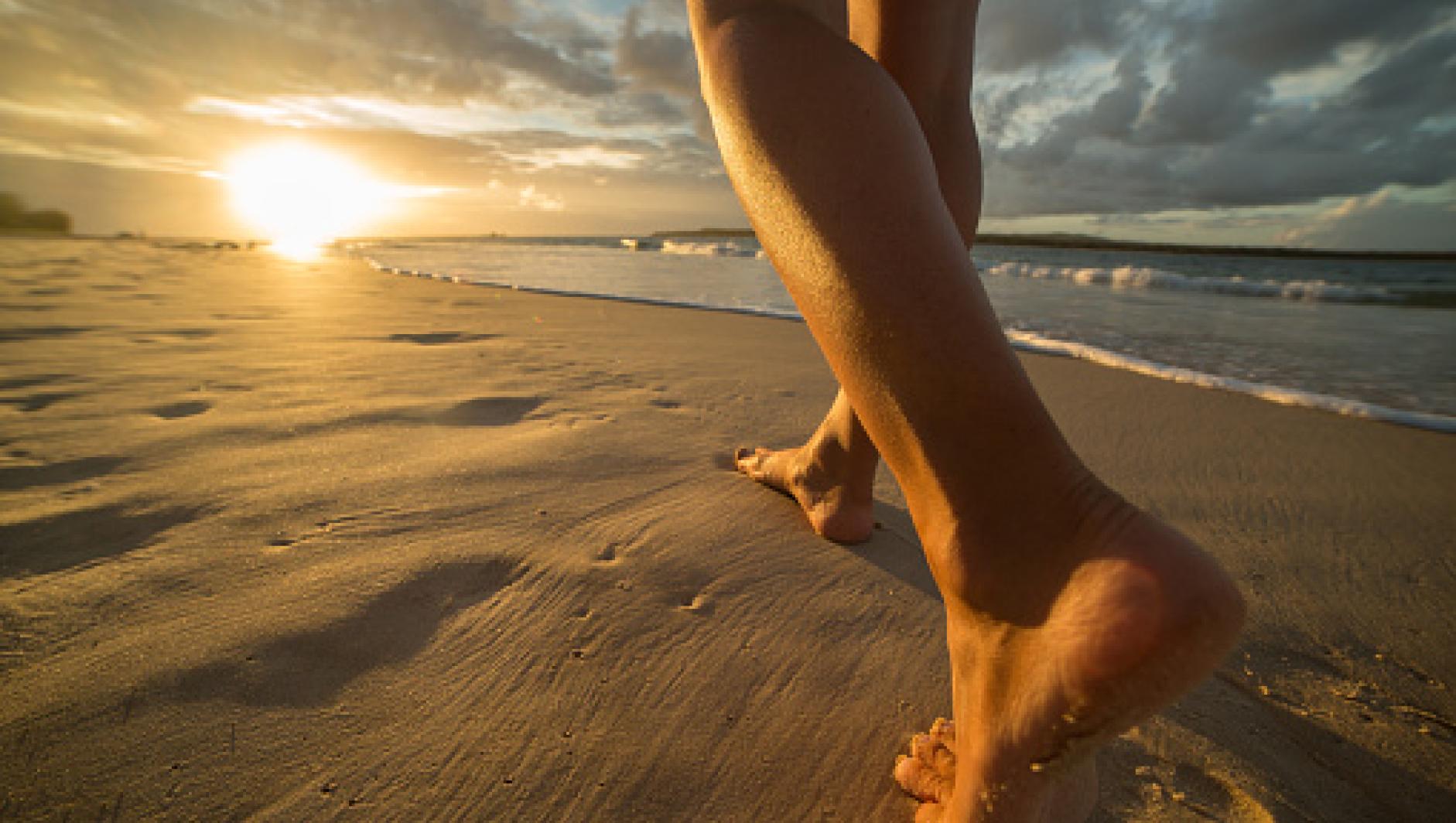 Walking on beach