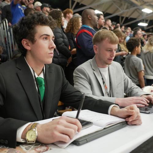 Students working hoophall