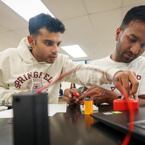 Students working in computer science club