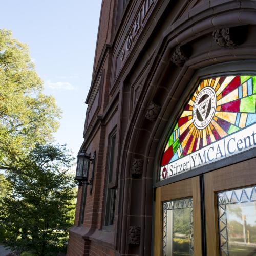 YMCA Stained glass door at Judd