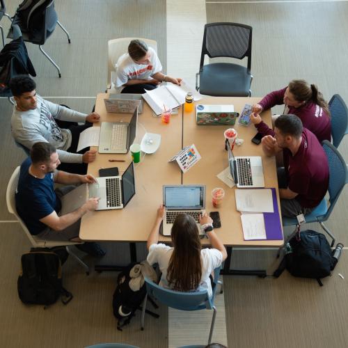 Springfield College students study inside Harold C. Smith Learning Commons on May 4, 2026.