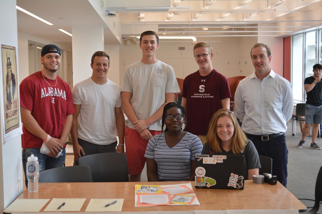 Assistant Professor of History Ian Delahanty’s HIST 201: Making History Public class organized the exhibits, which gave the campus community the chance to learn and ask questions about the U.S. Constitution.