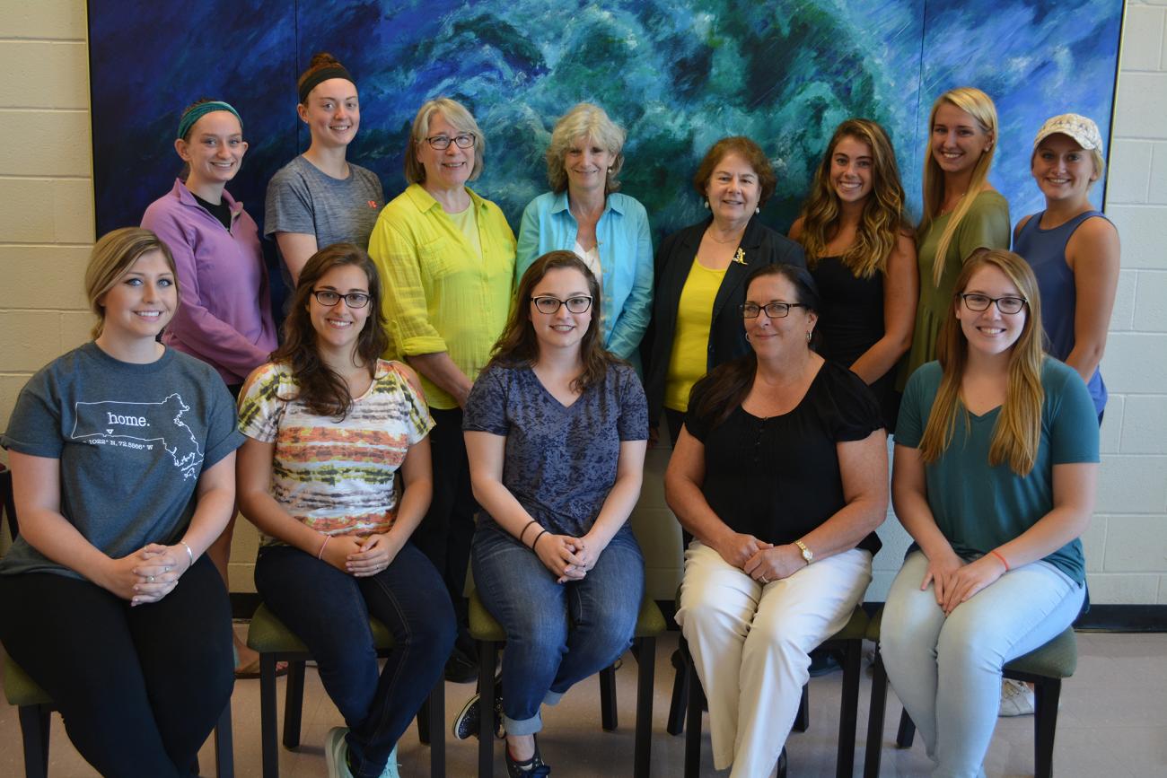 At center, Springfield College Associate Professor of Occupational Therapy Joan Simmons with students.