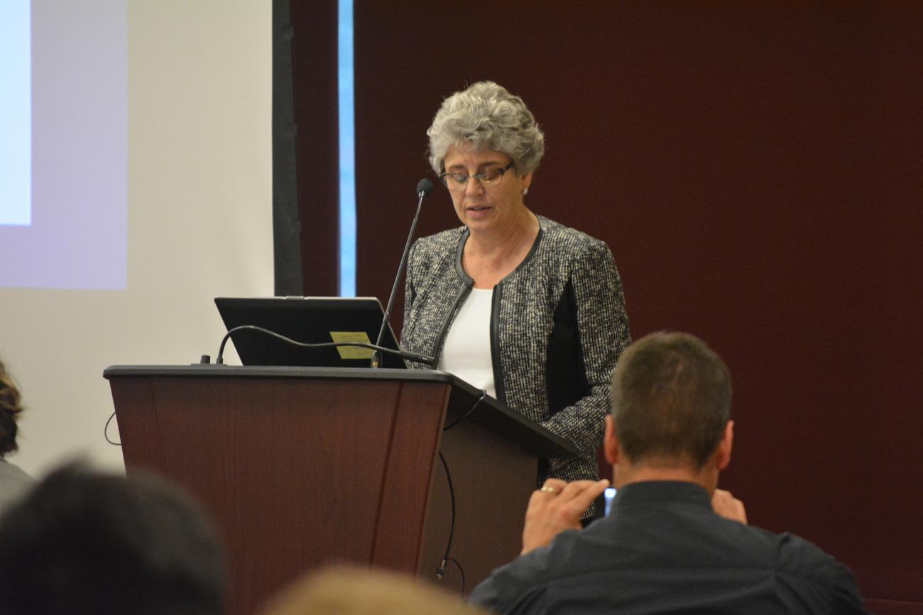 Springfield College announces the establishment of the Peter V. Karpovich Chair for Wellness, an endowed chair position sponsored by the Class of 1954. Dr. Martha Potvin, Provost and Vice President for Academic Affairs at Springfield College, made the announcement at the beginning of this year’s Karpovich Lecture on Wednesday, Oct. 25.