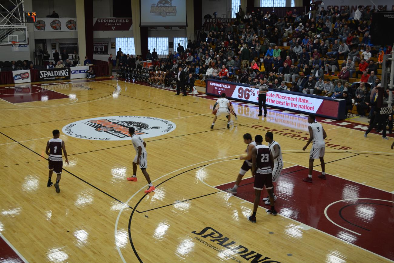 SPRINGFIELD, MA - JANUARY 14: IMG Academy Ascenders guard Anfernee Simons  (3) shoots the ball during the first half of the Spalding Hoophall Classic high  school basketball game between the Vermont Academy