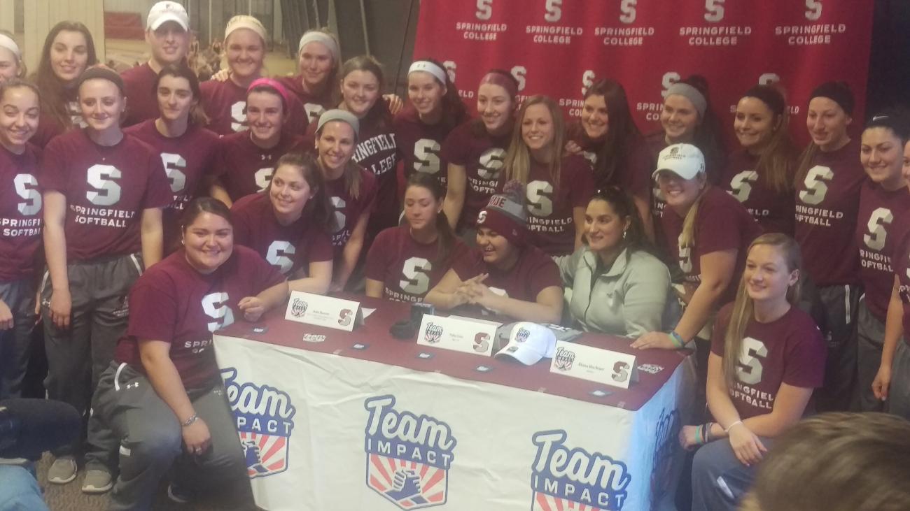 Springfield College Softball has partnered with Team IMPACT.