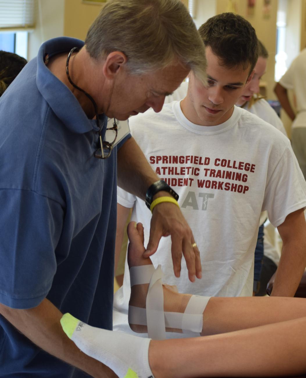 Springfield College recently hosted its 25th annual Athletic Training Student Workshop on the campus. The four-day workshop, co-directed by Springfield College Athletic Trainer and Assistant Professor of Exercise Science and Sport Studies Wayne Rodrigues and Springfield College graduate Bob Kuzmeski '88, G'92, is intended for high school students interested in careers in athletic training and sports medicine.