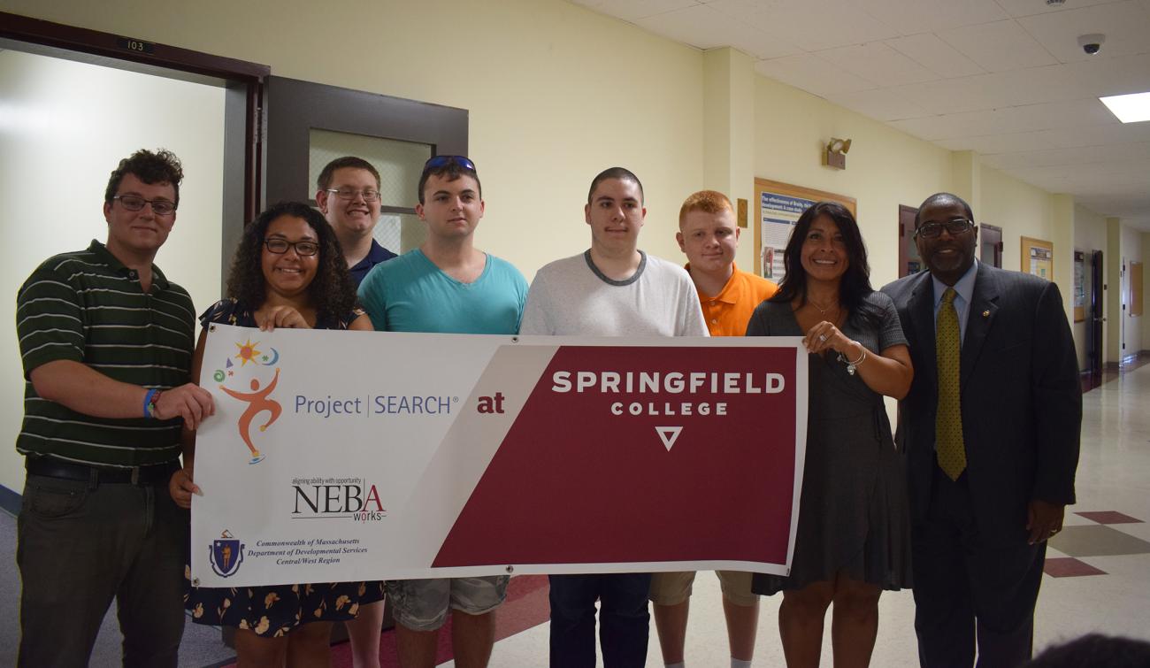 Springfield College has collaborated with New England Business Associates to introduce the first cohort of interns participating in the community’s Project SEARCH program. The cohort was introduced on the campus on Tuesday, August 7, in Locklin Hall. Springfield College is the first college or university in Western Mass. to lead the Project SEARCH program.