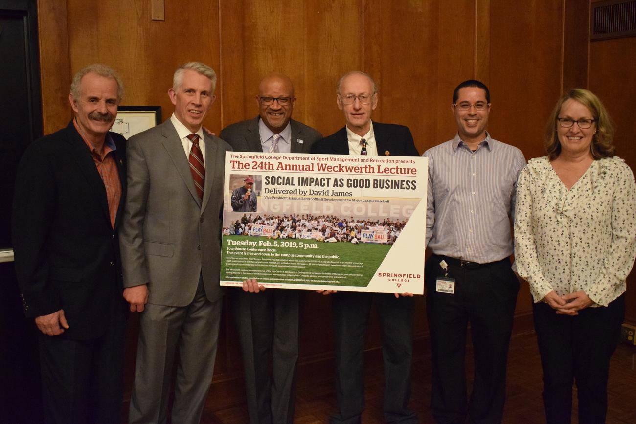 The Springfield College Department of Sport Management and Recreation hosts the 24th Annual Weckwerth Lecture featuring Major League Baseball Vice President for Baseball and Softball Development David James on Tuesday, Feb. 5, starting at 5 p.m. in the Townhouse Conference Room. The event is free and open to the campus community and the public.